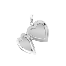 Load image into Gallery viewer, ITI NYC Hand Engraved Design Heart Locket in Sterling Silver with Optional Engraving (28 x 19 mm)
