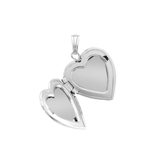 Load image into Gallery viewer, ITI NYC Heart Locket with Diamonds in Sterling Silver with Optional Engraving (34 x 26 mm)
