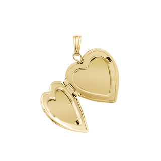 Hand Engraved Design Heart Locket in 14K Gold Filled with Optional Engraving (19 mm)