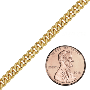 Bulk / Spooled Heavy Flat Curb Chain in 14K Gold-Filled (1.10 mm - 10.50 mm)