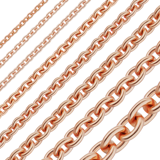 Bulk / Spooled Heavy Round Cable Chain in 14K & 18K Rose Gold (0.70 mm - 3.00 mm)