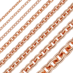 Bulk / Spooled Heavy Round Cable Chain in 14K & 18K Rose Gold (0.70 mm - 3.00 mm)