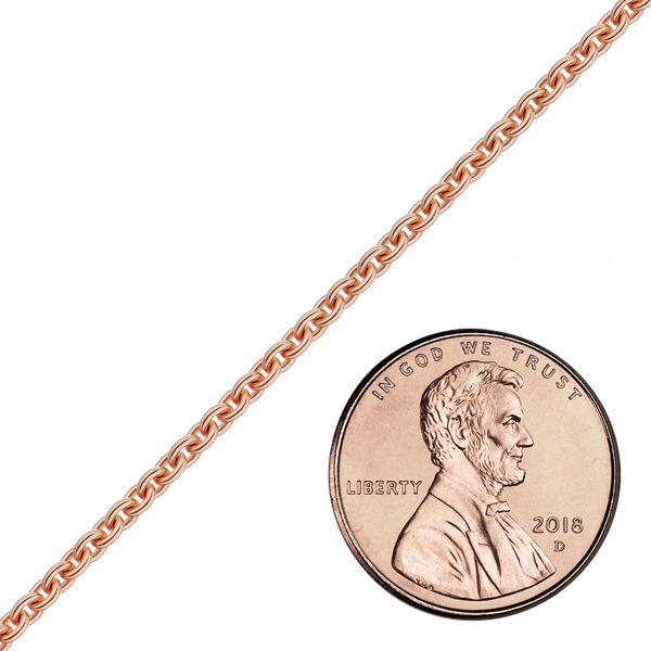 Bulk / Spooled Heavy Round Cable Chain in 14K & 18K Rose Gold (0.70 mm - 3.00 mm)