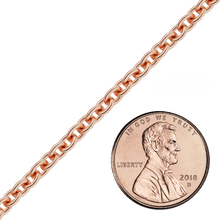 Load image into Gallery viewer, Bulk / Spooled Heavy Round Cable Chain in 14K &amp; 18K Rose Gold (0.70 mm - 3.00 mm)
