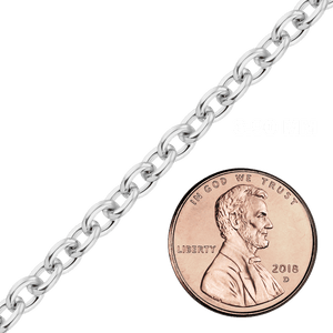 Bulk / Spooled Heavy Round Cable Chain in Sterling Silver (0.80 mm - 8.50 mm)