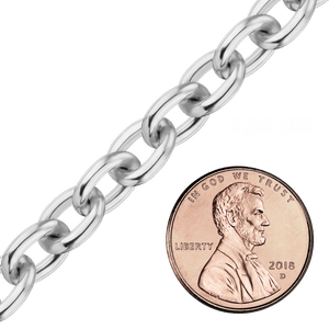 Bulk / Spooled Heavy Round Cable Chain in Sterling Silver (0.80 mm - 8.50 mm)