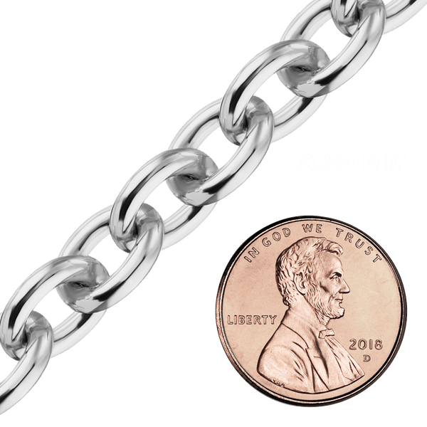 Bulk / Spooled Heavy Round Cable Chain in Sterling Silver (0.80 mm - 8.50 mm)