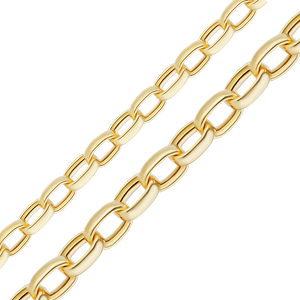 Bulk / Spooled Hollow Oval Rolo Chain in 14K Yellow Gold (2.10 mm - 3.20 mm)