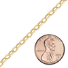 Bulk / Spooled Semi-Solid Oval Rolo Chain in 14K Yellow Gold (2.10 mm - 3.20 mm)
