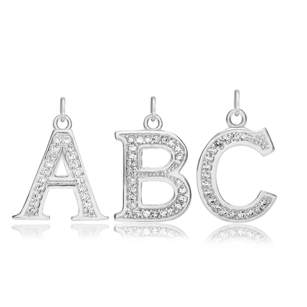 ITI NYC Pro Caption in Sterling Silver (16mm) (100% Polished with Bail - Includes CZs)