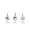 ITI NYC Initial Pendants with Black Enamel in Sterling Silver (11mm) (100% Polished with Bail - Includes CZ)