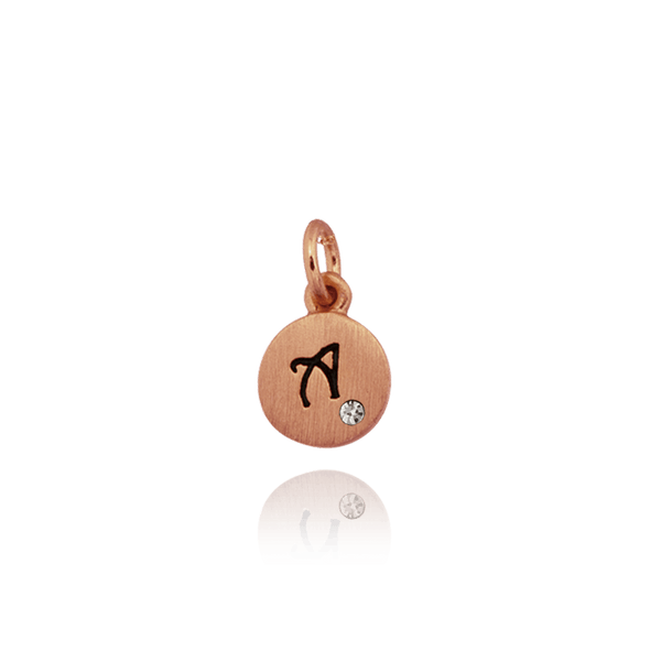 ITI NYC Initial Pendants with Black Enamel in Sterling Silver (11mm) (100% Polished with Bail - Includes CZ)