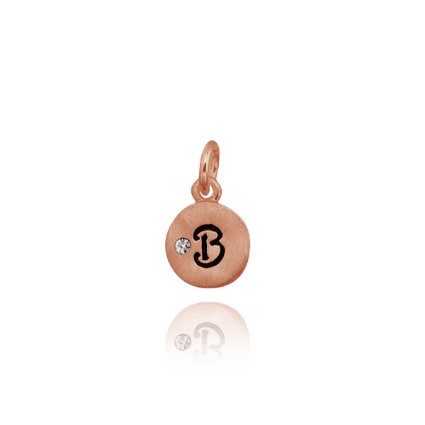 ITI NYC Initial Pendants with Black Enamel in Sterling Silver (11mm) (100% Polished with Bail - Includes CZ)