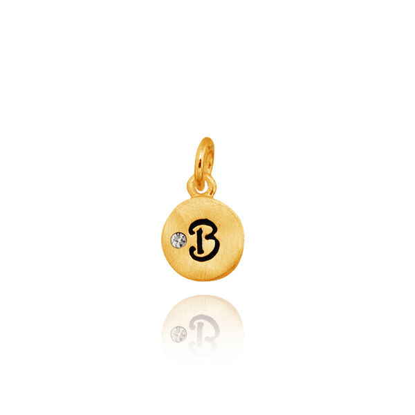 ITI NYC Initial Pendants with Black Enamel in Sterling Silver (11mm) (100% Polished with Bail - Includes CZ)