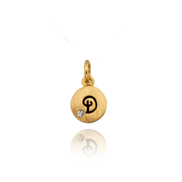 ITI NYC Initial Pendants with Black Enamel in Sterling Silver (11mm) (100% Polished with Bail - Includes CZ)