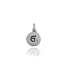 ITI NYC Initial Pendants with Black Enamel in Sterling Silver (11mm) (100% Polished with Bail - Includes CZ)