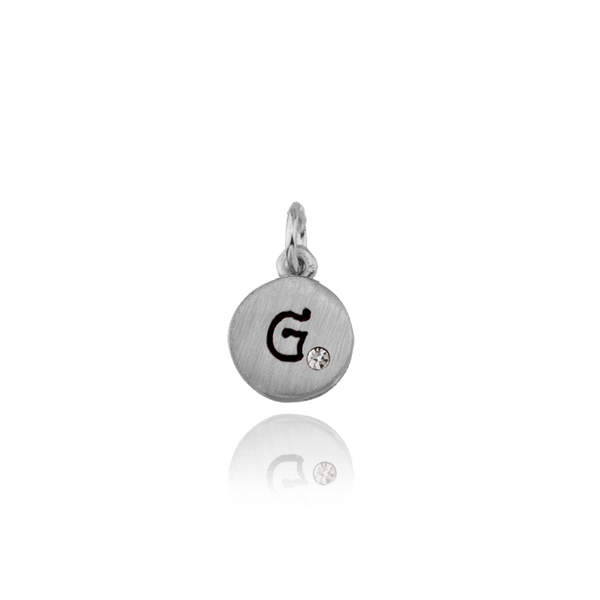ITI NYC Initial Pendants with Black Enamel in Sterling Silver (11mm) (100% Polished with Bail - Includes CZ)
