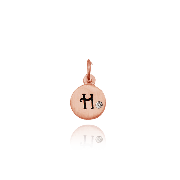 ITI NYC Initial Pendants with Black Enamel in Sterling Silver (11mm) (100% Polished with Bail - Includes CZ)