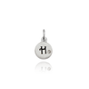 ITI NYC Initial Pendants with Black Enamel in Sterling Silver (11mm) (100% Polished with Bail - Includes CZ)
