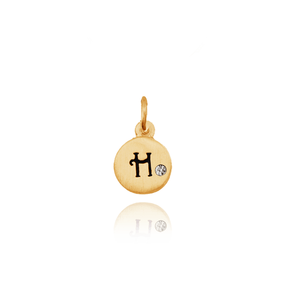 ITI NYC Initial Pendants with Black Enamel in Sterling Silver (11mm) (100% Polished with Bail - Includes CZ)