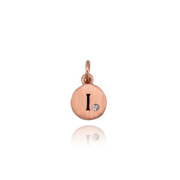 ITI NYC Initial Pendants with Black Enamel in Sterling Silver (11mm) (100% Polished with Bail - Includes CZ)