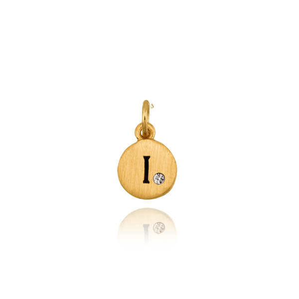 ITI NYC Initial Pendants with Black Enamel in Sterling Silver (11mm) (100% Polished with Bail - Includes CZ)