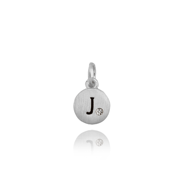 ITI NYC Initial Pendants with Black Enamel in Sterling Silver (11mm) (100% Polished with Bail - Includes CZ)