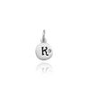ITI NYC Initial Pendants with Black Enamel in Sterling Silver (11mm) (100% Polished with Bail - Includes CZ)