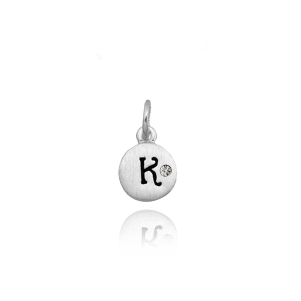 ITI NYC Initial Pendants with Black Enamel in Sterling Silver (11mm) (100% Polished with Bail - Includes CZ)