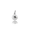 ITI NYC Initial Pendants with Black Enamel in Sterling Silver (11mm) (100% Polished with Bail - Includes CZ)