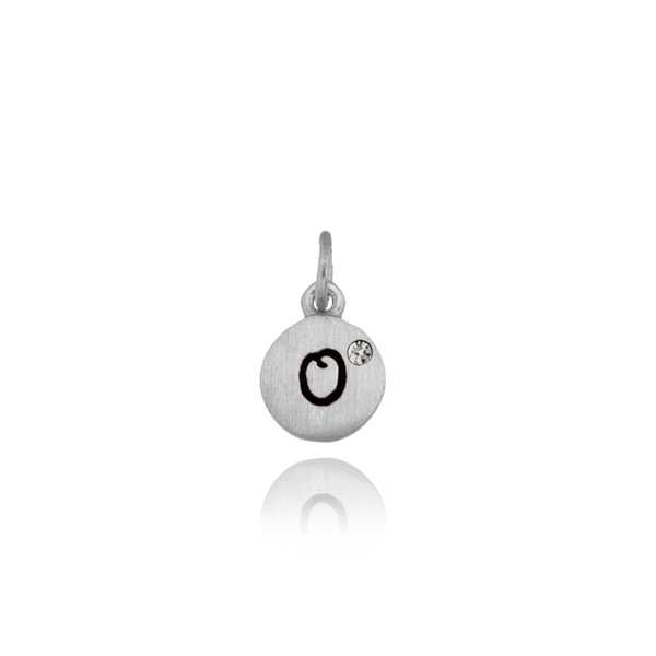 ITI NYC Initial Pendants with Black Enamel in Sterling Silver (11mm) (100% Polished with Bail - Includes CZ)
