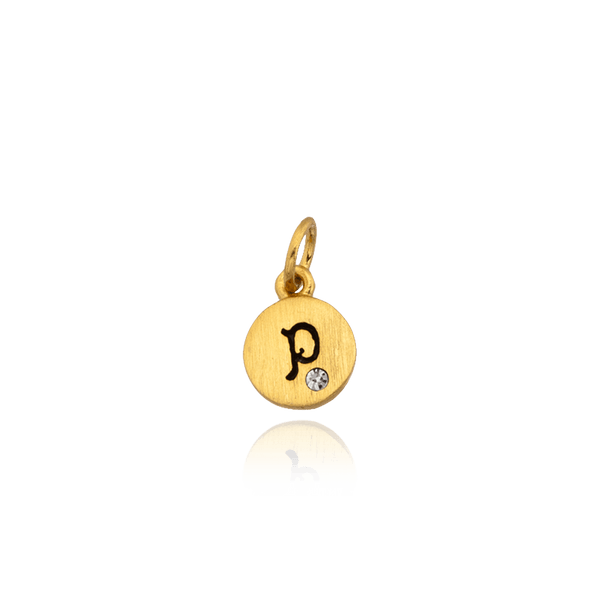 ITI NYC Initial Pendants with Black Enamel in Sterling Silver (11mm) (100% Polished with Bail - Includes CZ)