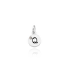 ITI NYC Initial Pendants with Black Enamel in Sterling Silver (11mm) (100% Polished with Bail - Includes CZ)