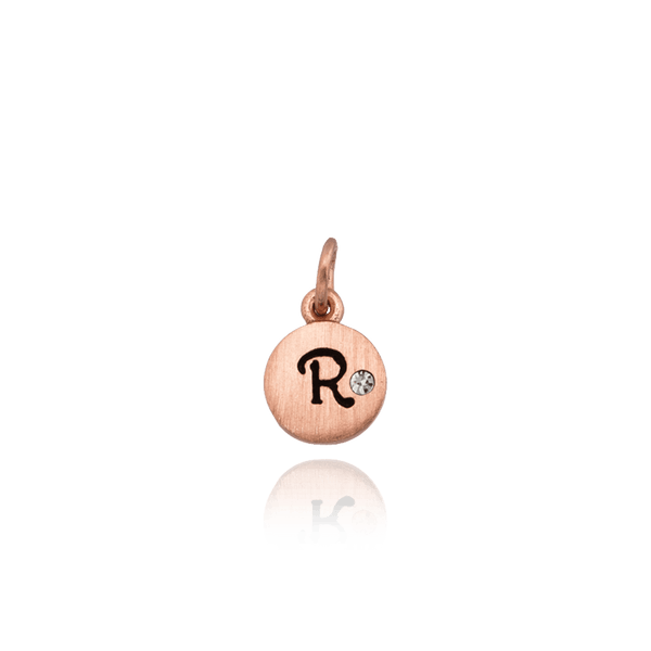 ITI NYC Initial Pendants with Black Enamel in Sterling Silver (11mm) (100% Polished with Bail - Includes CZ)