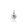 ITI NYC Initial Pendants with Black Enamel in Sterling Silver (11mm) (100% Polished with Bail - Includes CZ)