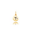 ITI NYC Initial Pendants with Black Enamel in Sterling Silver (11mm) (100% Polished with Bail - Includes CZ)