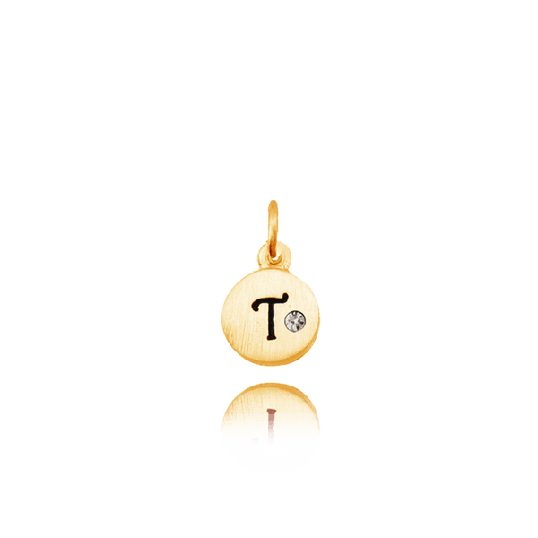 ITI NYC Initial Pendants with Black Enamel in Sterling Silver (11mm) (100% Polished with Bail - Includes CZ)
