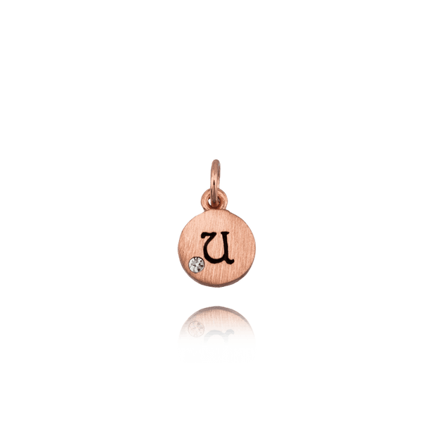 ITI NYC Initial Pendants with Black Enamel in Sterling Silver (11mm) (100% Polished with Bail - Includes CZ)