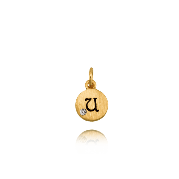 ITI NYC Initial Pendants with Black Enamel in Sterling Silver (11mm) (100% Polished with Bail - Includes CZ)