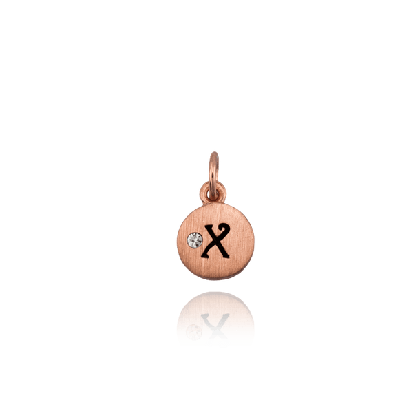 ITI NYC Initial Pendants with Black Enamel in Sterling Silver (11mm) (100% Polished with Bail - Includes CZ)