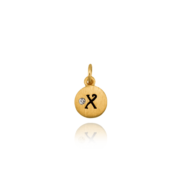 ITI NYC Initial Pendants with Black Enamel in Sterling Silver (11mm) (100% Polished with Bail - Includes CZ)