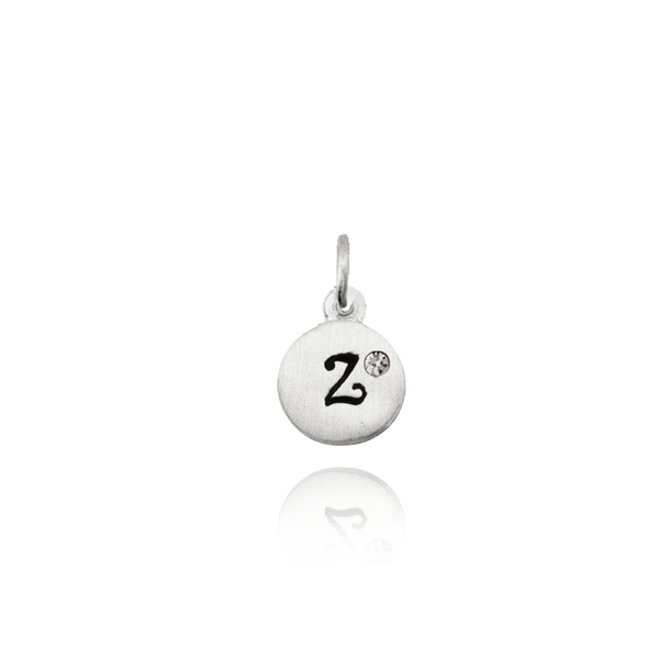 ITI NYC Initial Pendants with Black Enamel in Sterling Silver (11mm) (100% Polished with Bail - Includes CZ)