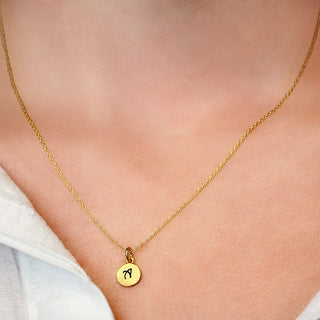 ITI NYC Initial Pendants with Black Enamel in 14K Gold (11mm) (100% Polished with Bail)