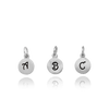 ITI NYC Initial Pendants with Black Enamel in Sterling Silver (11mm) (100% Polished with Bail)