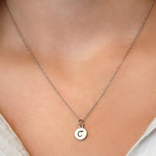 Load image into Gallery viewer, ITI NYC Initial Pendants with Black Enamel in 14K Gold (11mm) (100% Polished with Bail)
