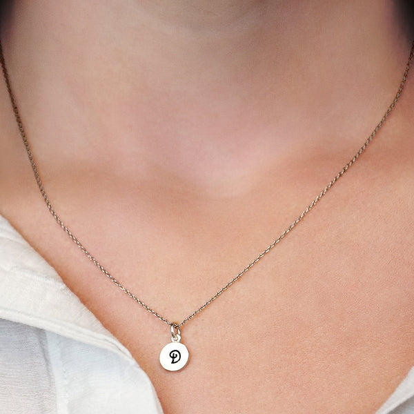 ITI NYC Initial Pendants with Black Enamel in 14K Gold (11mm) (100% Polished with Bail)