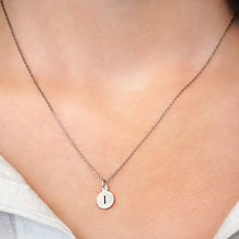 Load image into Gallery viewer, ITI NYC Initial Pendants with Black Enamel in 14K Gold (11mm) (100% Polished with Bail)
