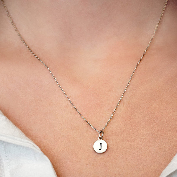 ITI NYC Initial Pendants with Black Enamel in 14K Gold (11mm) (100% Polished with Bail)