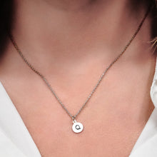 Load image into Gallery viewer, ITI NYC Initial Pendants with Black Enamel in 14K Gold (11mm) (100% Polished with Bail)
