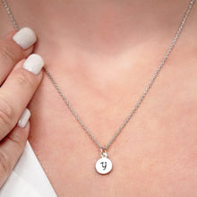 Load image into Gallery viewer, ITI NYC Initial Pendants with Black Enamel in 14K Gold (11mm) (100% Polished with Bail)
